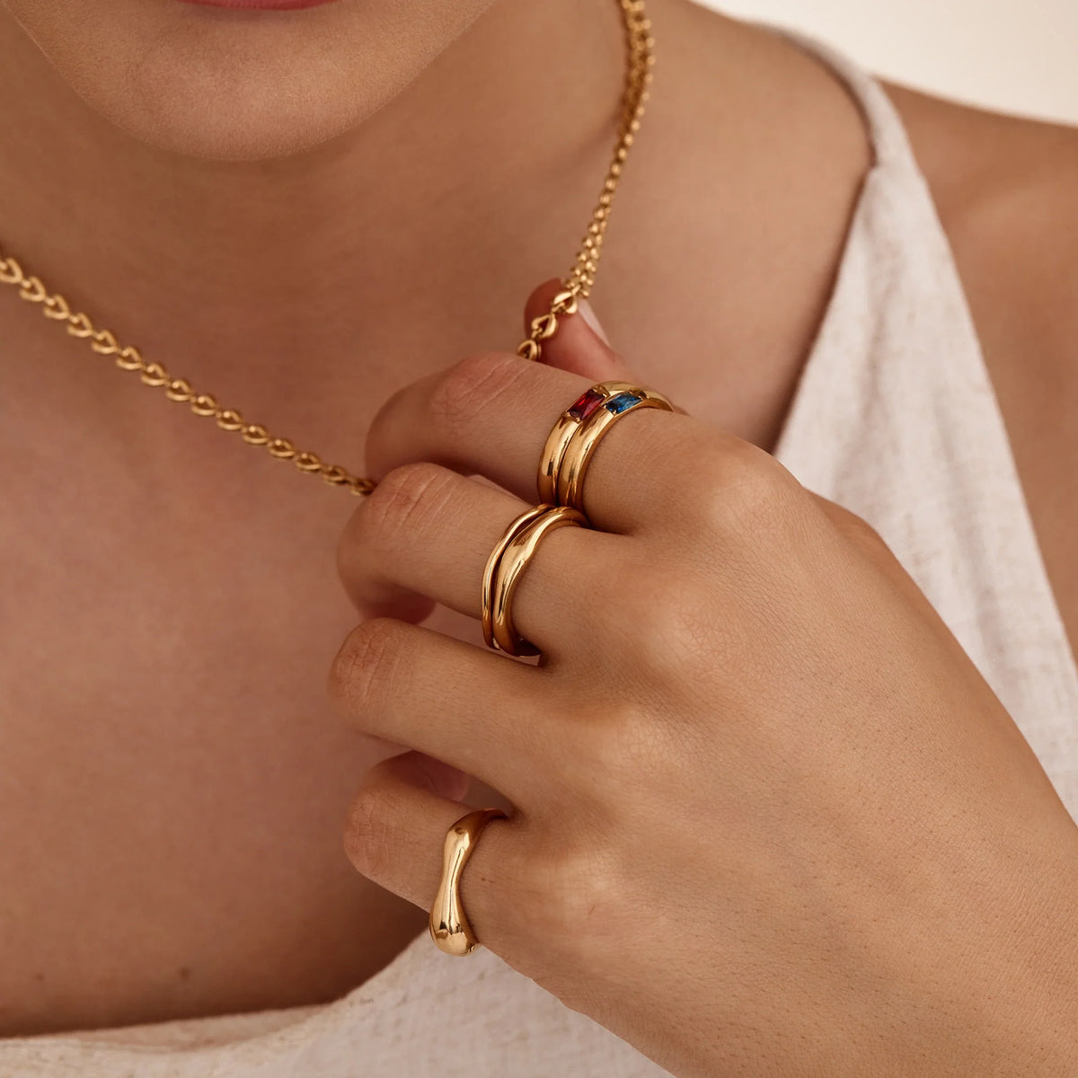Sculpted Wave Statement Ring