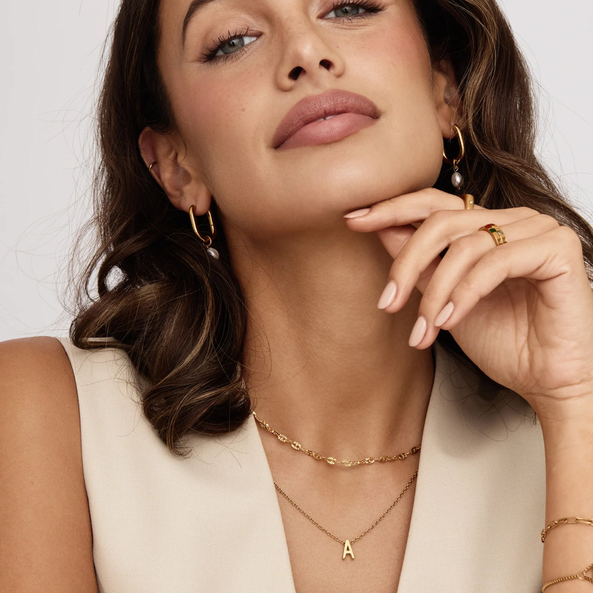 Dainty Initial Charm Necklace