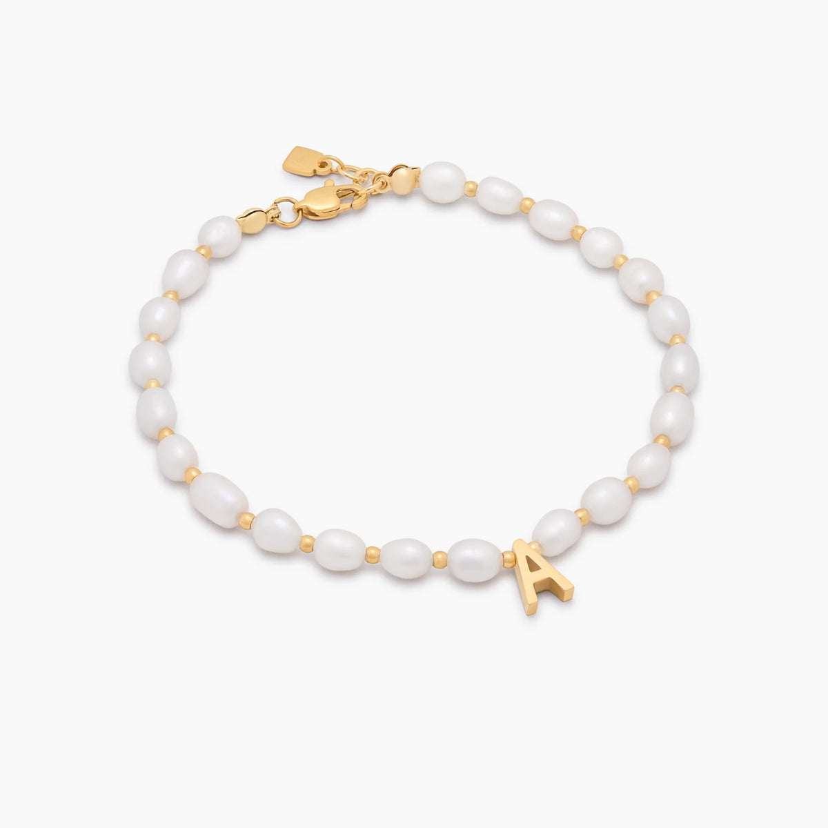 Pearl Initial Charm Bracelet