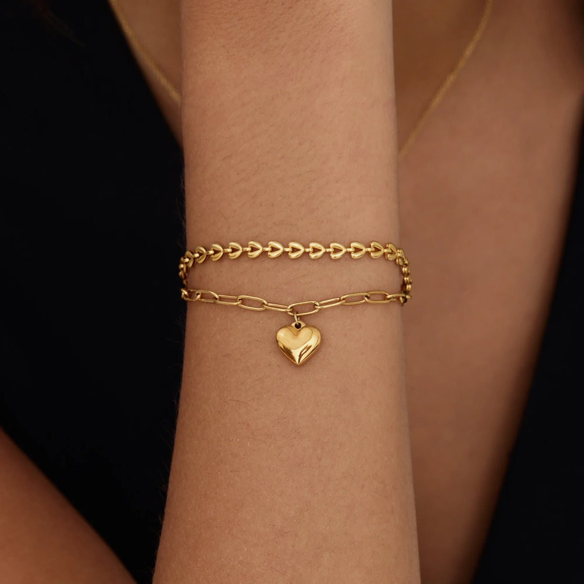 Paperclip Heart Charm Bracelet