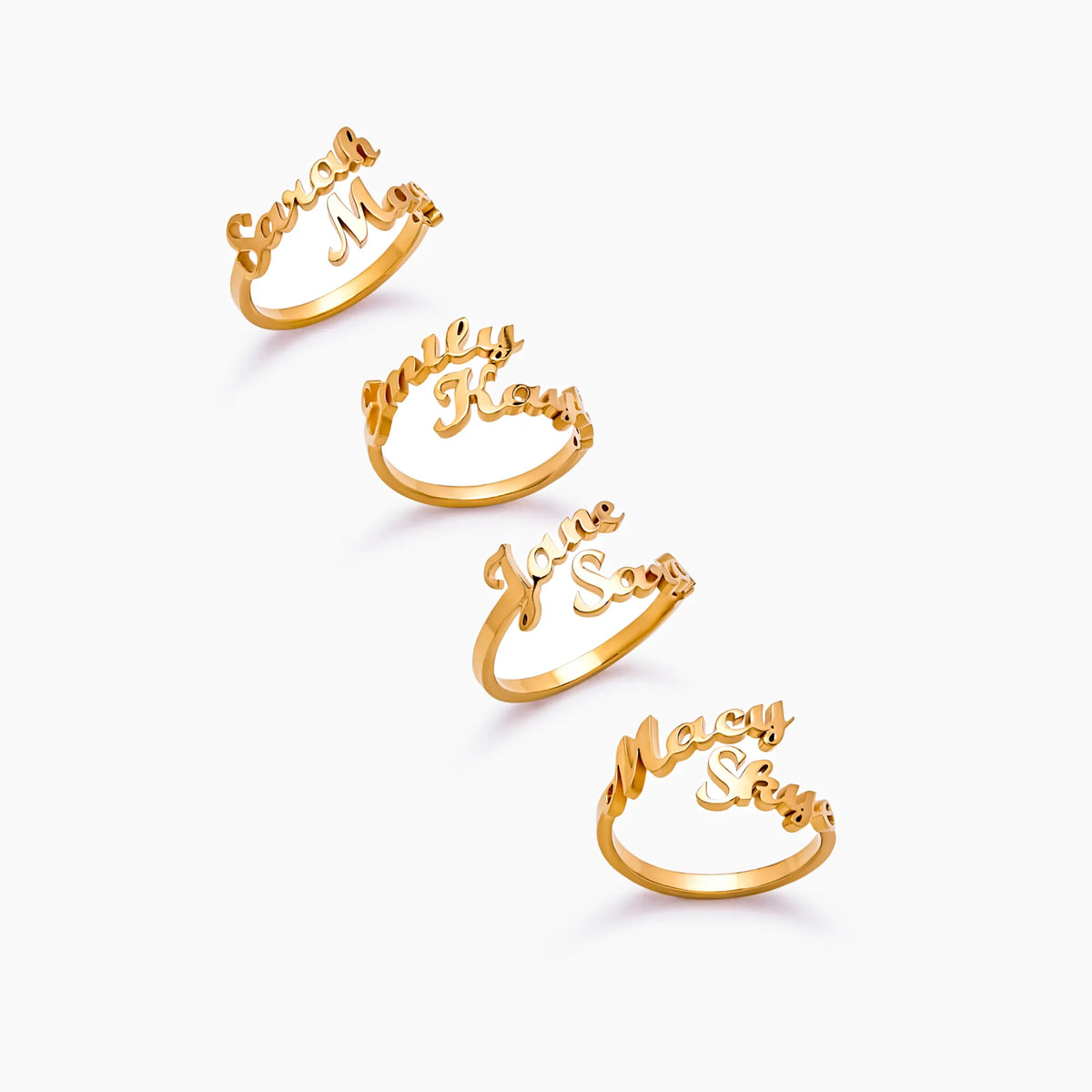 Duo Custom Name Ring