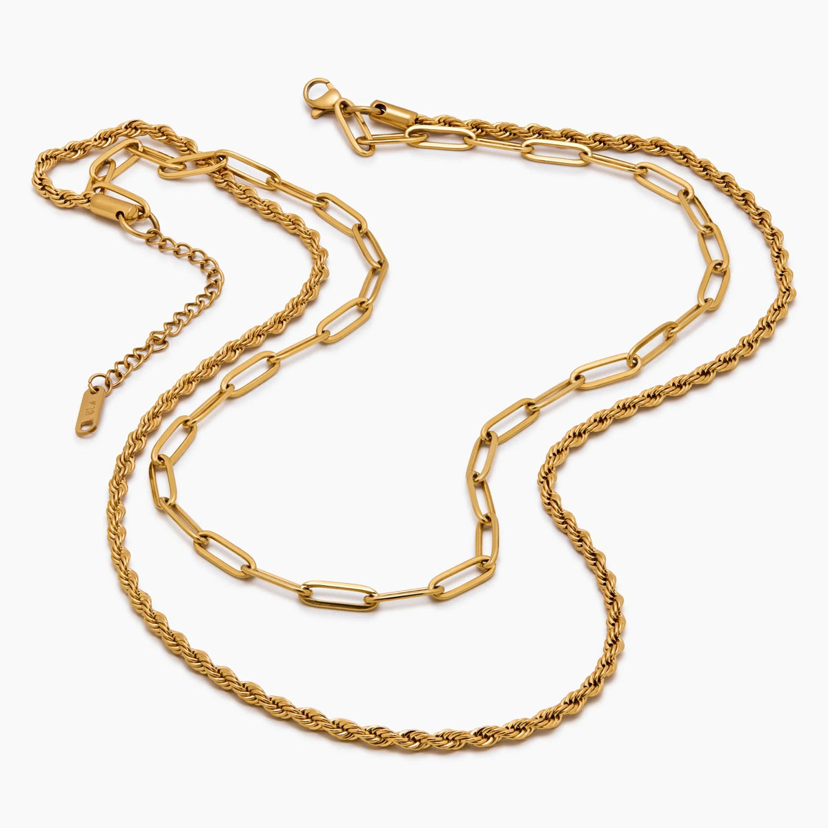 Paperclip & Rope Chain Layered Necklace