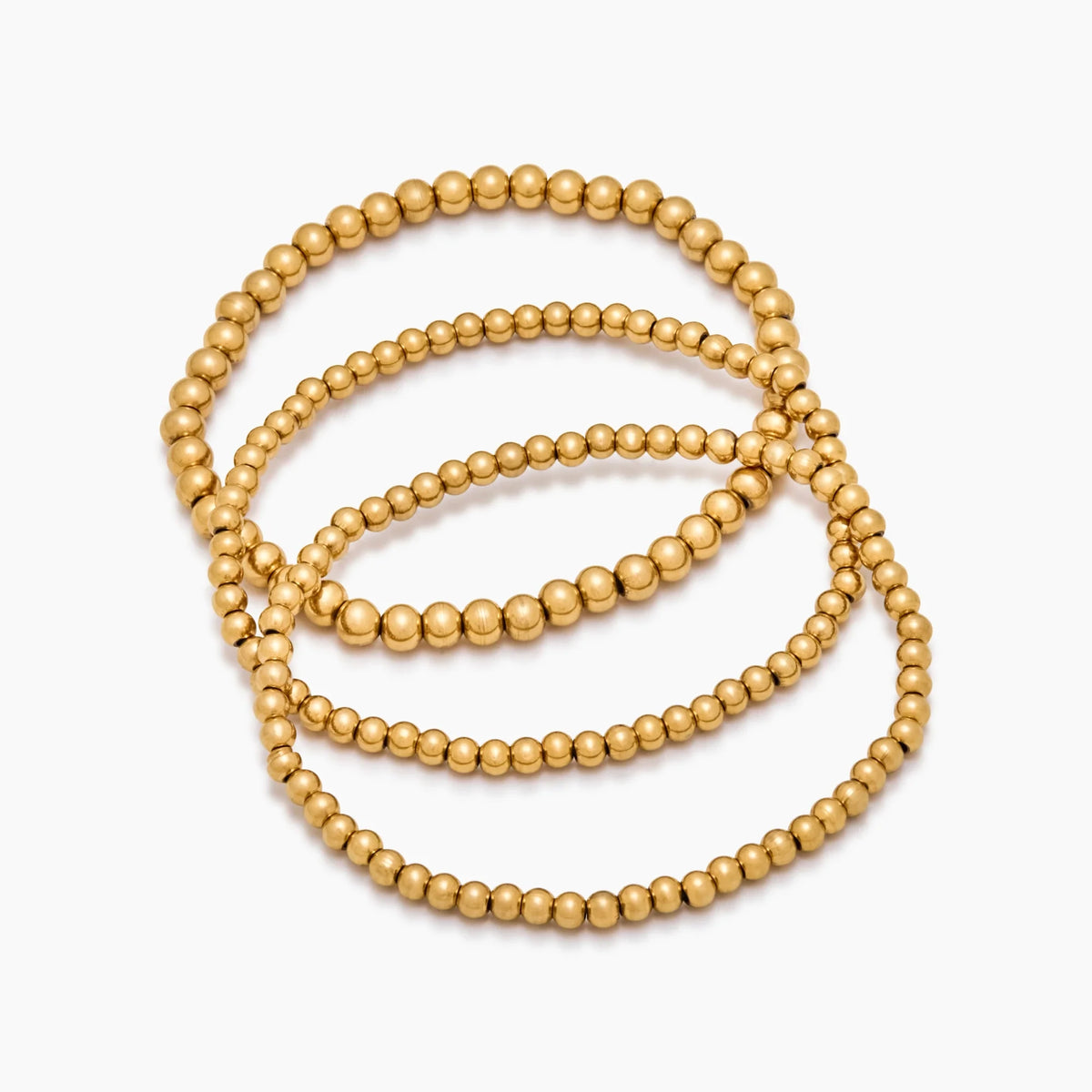 433 Gold Beaded Bracelet Stack