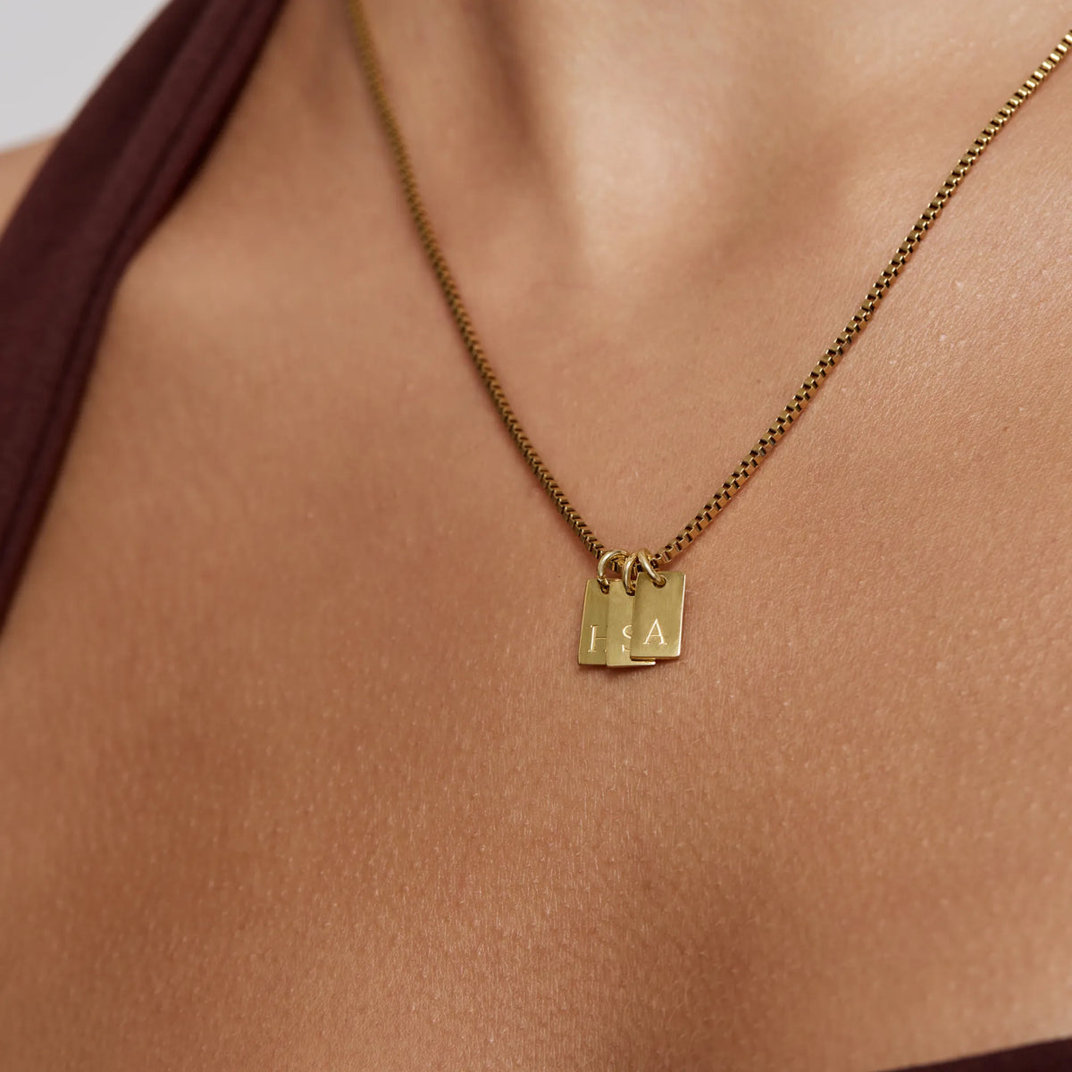 Tag Initial Necklace