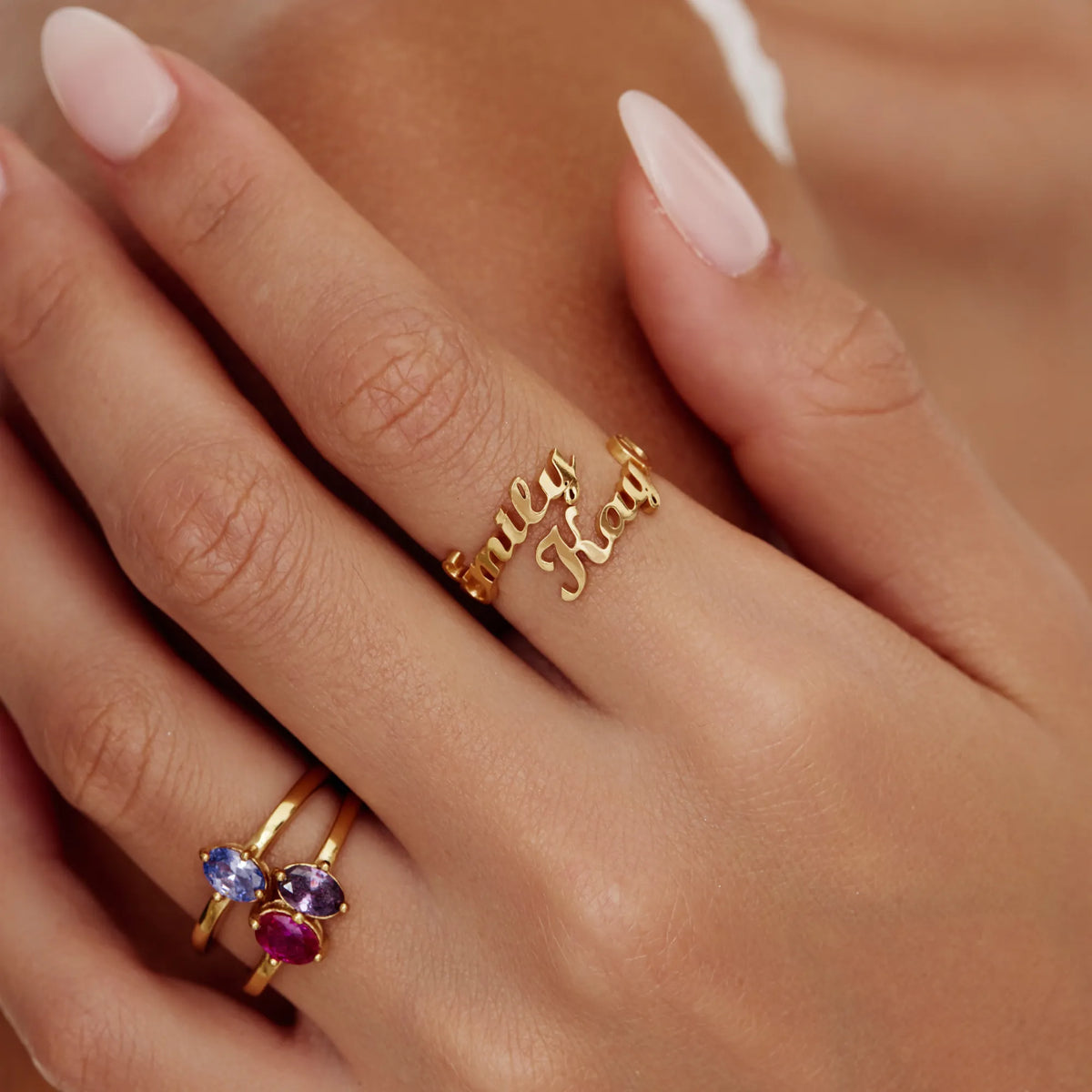 Duo Custom Name Ring