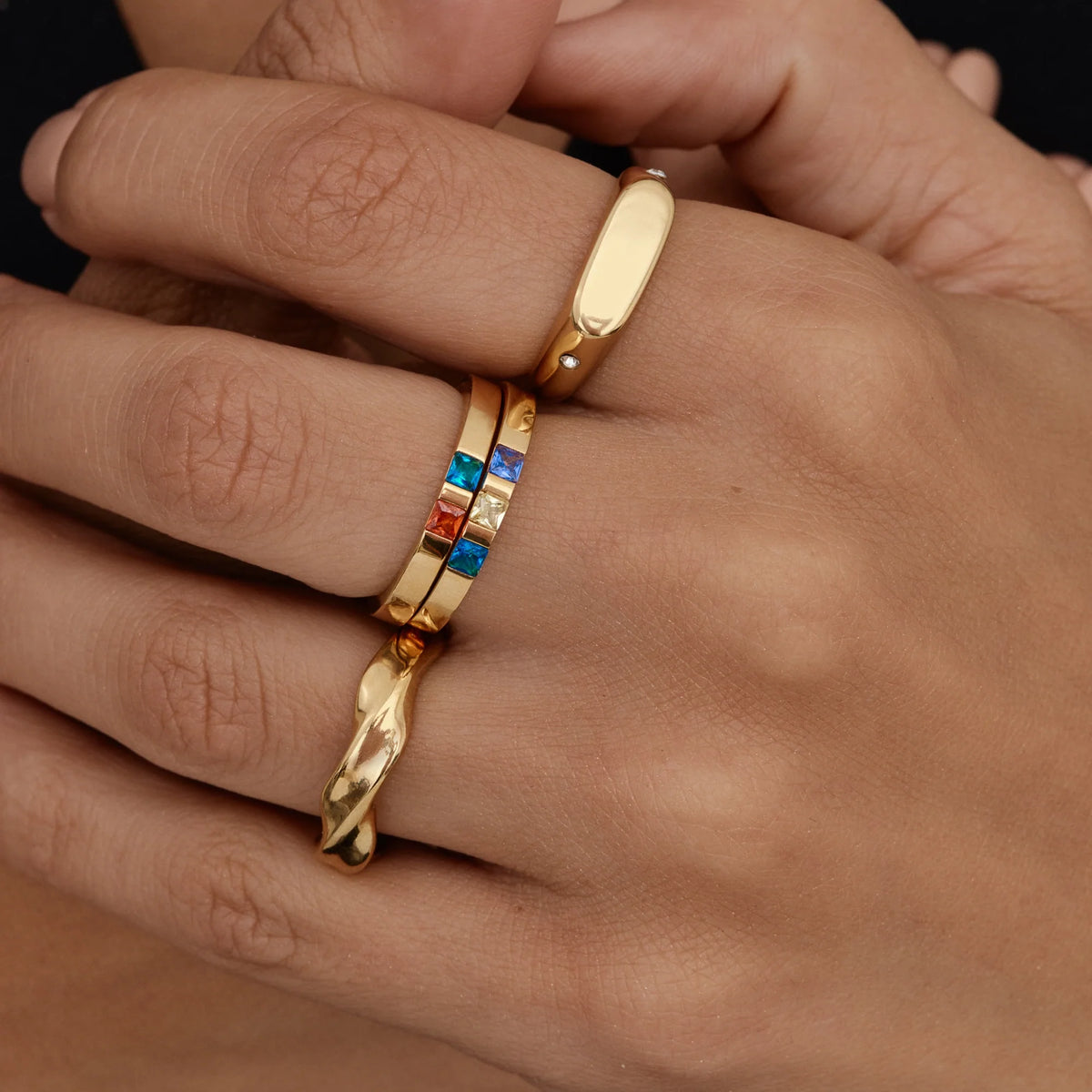 Twin Star Signet Ring