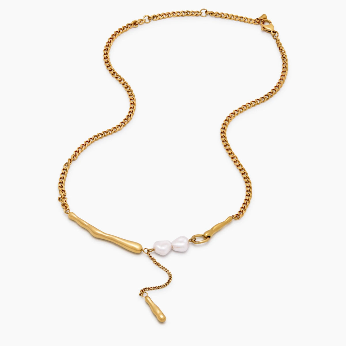 Elara Pearl Bar Necklace