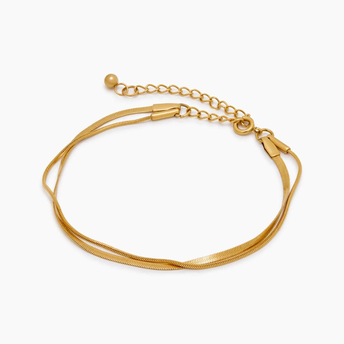 Double Snake Chain Layered Bracelet