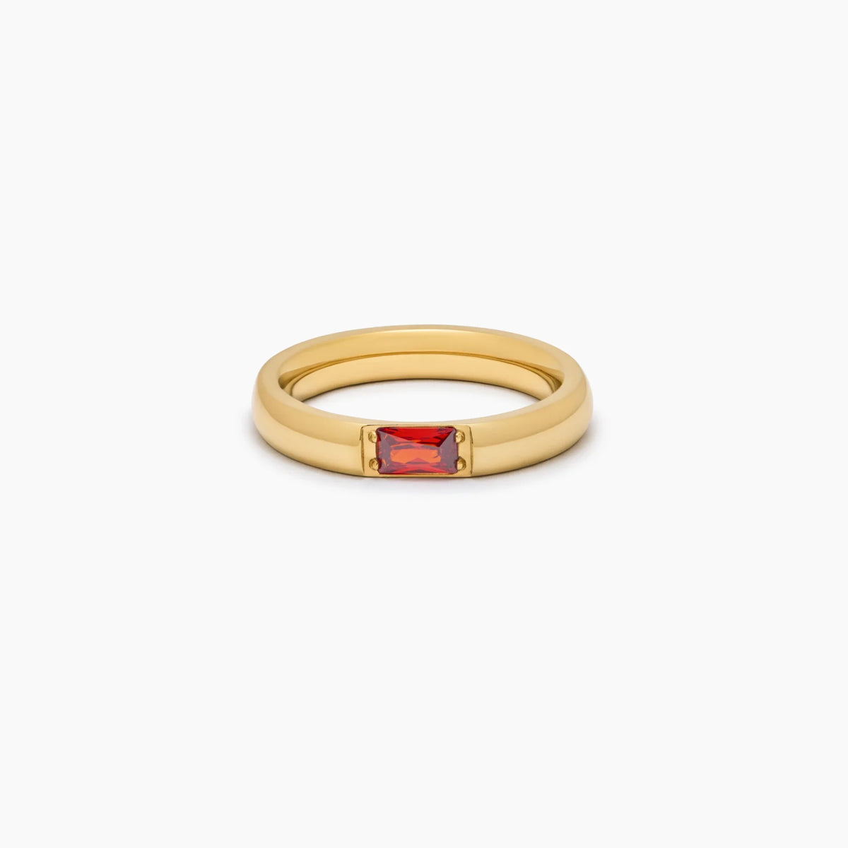 Baguette Birthstone Band Ring