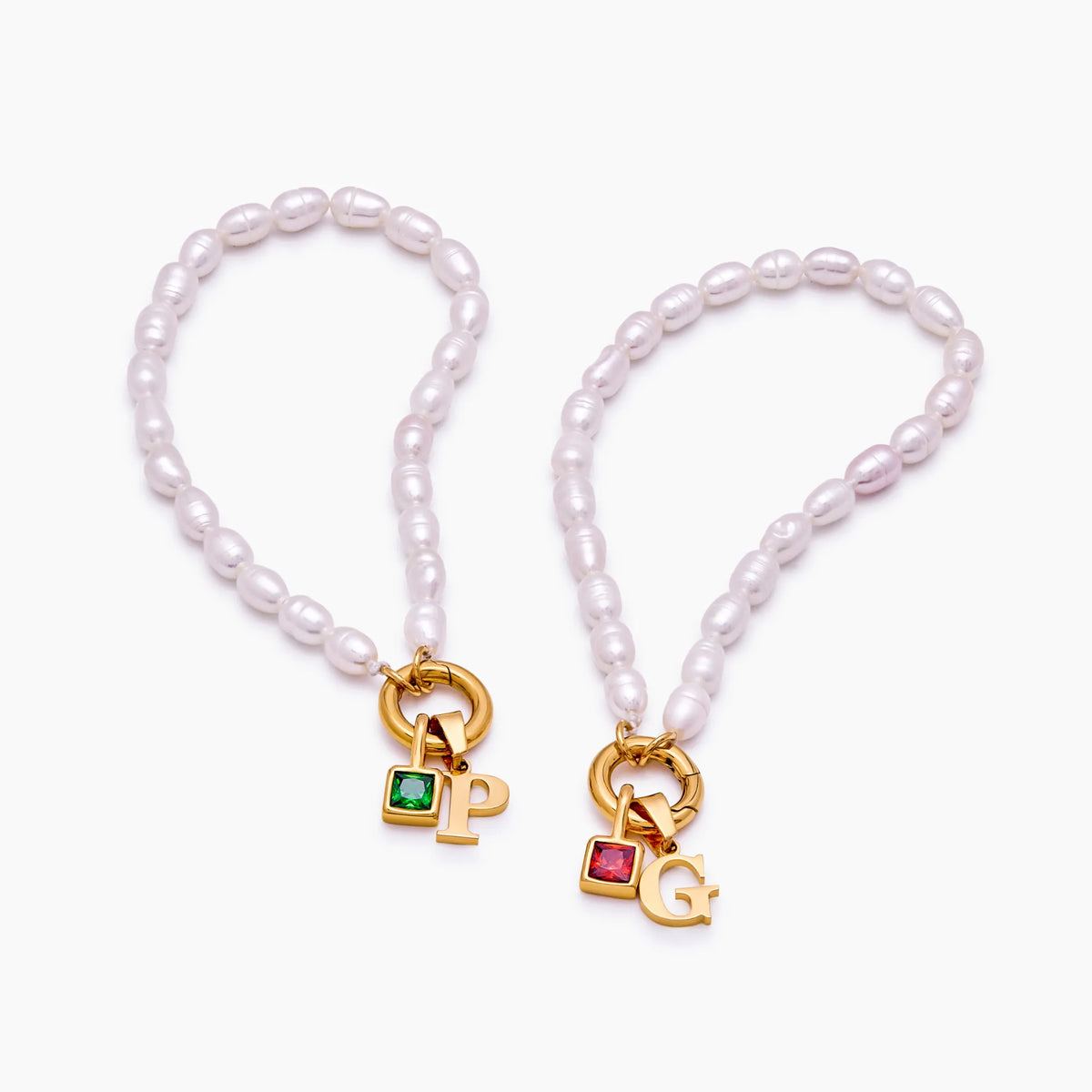 Pearl Initial Birthstone Bracelet